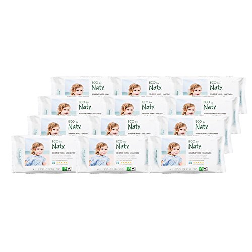 Naty by Nature Babycare Öko Feuchttücher Unparfümiert, 12er Pack (12 x 56 Stück) - 5