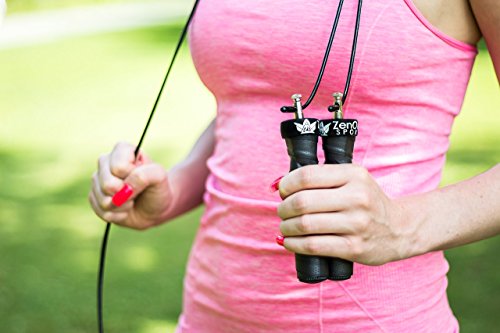 ZenRope – Speed Rope Springseil Sport mit GRATIS E-BOOK | Extra-Stahlseil, Tasche & Einstiegsguide - 6