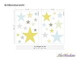 I-love-Wandtattoo WAS-10456 Kinderzimmer Wandsticker Set „Pastell Sterne in frischen Farben für ein stilvolles Ambiente“ 25 Stück Sternenhimmel zum Kleben Wandtattoo Wandaufkleber Sticker Wanddeko - 2