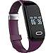 Produktbild C 'est Bluetooth-Smart-Watch Fitness-Tracker mit Armband Schrittzähler Herzfrequenz-Monitor für Android iOS Smartphone, wasserdicht M violett