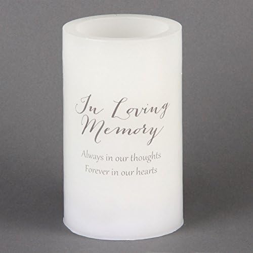 Memorial Candle In Loving Memory Always in our thoughts forever in our thoughts LED Wax Finish Memorial candle