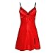 Produktbild TianWlio Dessous Mode Damen Schlafanzug Unterwäsche Unterhosen Negligees Weihnachten Nighte Kleid Plus Größe Falten Bogen Dessous Baby Dolls Nachtwäsche Schlafrock rot S
