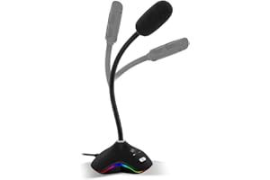 Spirit Of Gamer – EKO 300 – Microphone Gaming - USB - Twitch, Youtube, Discord - Live Streaming – LED RGB 15 Modes + Flexible + Son HD - Réduction de Bruit + Base Antidérapante