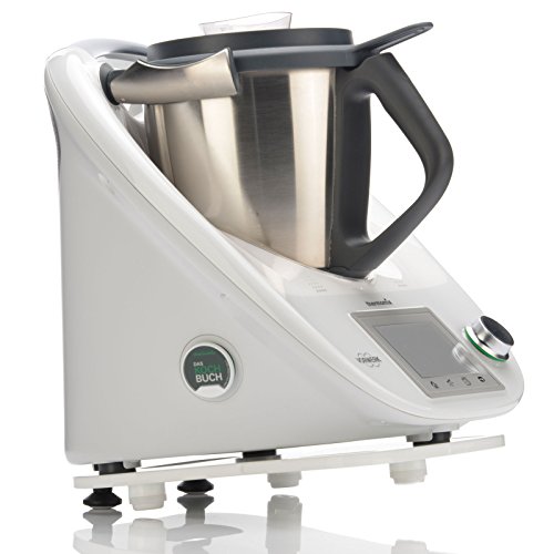 KochFix Rollbrett für Thermomix TM5 | Untersetzer in weiß aus Plexiglas | Premium-Gleitbrett für die Küche mit Teflongleitern - 2