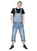 Produktbild Damen Männer Latzhose Relaxed Fit Light Wash Denim Jeanslatzhosen Jeans-Latzhose