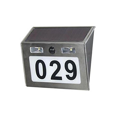 Preisvergleich Produktbild XYDM Solar Türschild Licht Draussen Rostfreier Stahl Wasserdicht Türschild Lampe Nummer Buchstaben Zeichen Beleuchtung PIR-Sensor