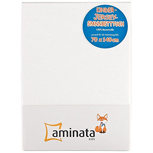 Aminata Kids – Feinjersey Spannbetttuch á 70×140 cm | verschiedene Farben | Spannbettlaken für Kinderbett - 4