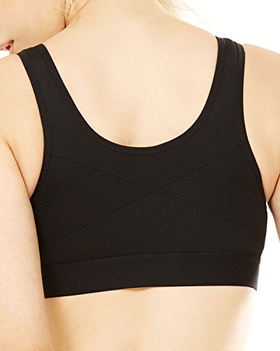 Yvette Damen Reißverschluss Vorne Front-Zip Starker Halt Ringerrücken Sport-BH 6015 Große Größen Ohne Bügel Und Polsterung - 2