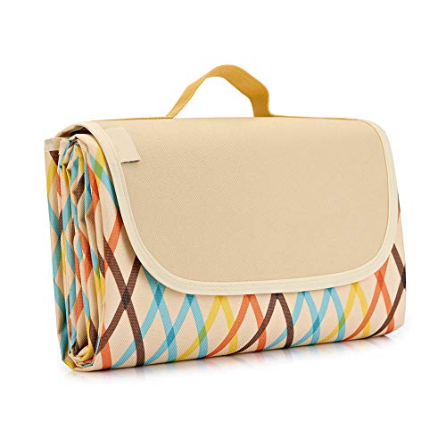 VIUME Manta de Picnic al Aire Libre Respaldo Impermeable Oxford Alfombra de Tela Portátil con Mango para Acampar Caminando