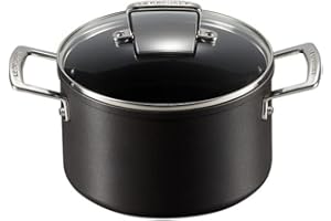 Le Creuset Pentola in Alluminio Antiaderente con Coperchio Verto, Diameter 20 cm, per per tutte le fonti di calore, induzione inclusouso, Nero, 51102200010502