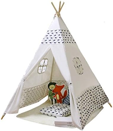 ACTNOW Kids Teepee Tent Indian Play Tent Children's Playhouse for Outdoor and Indoor Play 120*120*140cm