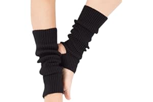 YUANQIAN Calentadores de piernas de punto extra suaves por encima de la rodilla sin pies para mujer, para yoga, ballet y danza
