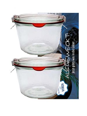 12 Weck Gläser 1/4 Sturzgläser Einmachgläser Weckgläser / inkl Einkochringe Klammern Glasdeckel