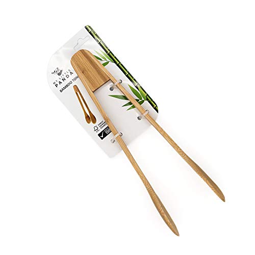 Pinzas de cocina de bambú natural | ligeras y fáciles de usar | ecológicas y 100% seguras para usar mientras cocinas ya que no se darán cuenta de ninguna tóxica.