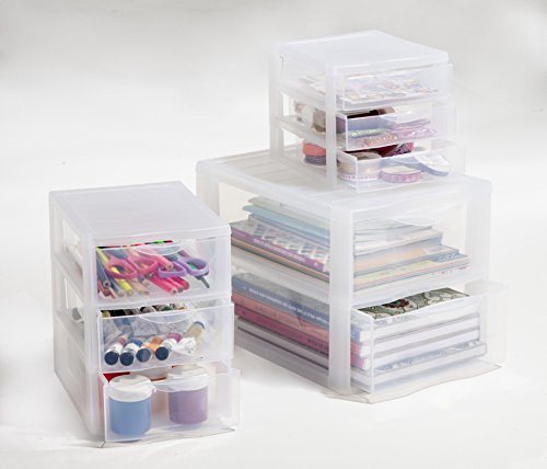 Sundis 1421800096 Schubladenbox Orgamix aus Kunststoff (PP), 3 Schübe im Format A4, ca. 36 x 26 x 25.5 cm (LxBxH), transparent - 2