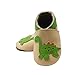 Sayoyo Dinosaur Anti-skid Soft Sole Leather Baby Crib Shoes(0-6 Months, Beige)