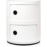 Kartell Componibili Contenitore 2 Elementi, Base Tonda, ABS, Bianco, 32 x 32 x 40 cm