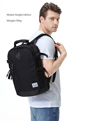 Vaschy Laptop Rucks  cke Anti-Dieb Wasserabweisend Reisetaschen Schulrucksack Passt 15 6 Zoll -Schwarz