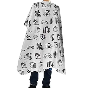 100 PCS - 55?x 39? Disposable waterproof hair cutting capes for hair salons, Hairdressing and Barber shop apron, home use - hair coloring, washing, dye, cut - Transparent or Patterned - (Patternet)