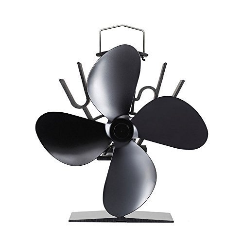 Free Gift Stove Thermometer + Whisper Quiet 17% Fuel Saving No Electricity Required Heat Powered Stove Fan … - 2