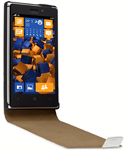 mumbi PREMIUM Leder Flip Case Nokia Lumia 925 Tasche weiss - 2