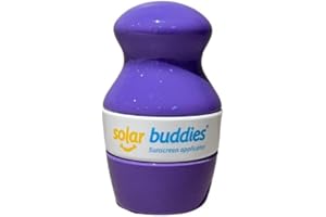 Single Solar Buddies Refillable Roll On Sponge Applicator For Kids, Adults, Families, Travel Size Holds 100ml Travel Friendly for Sunscreen, Suncream and Lotions (Purple Single)