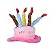 Produktbild UEETEK Kuchen und Kerzen Design Hund Geburtstags Hut Happy Birthday Haustier Partyhut für Hunde Kleintiere (rosa)
