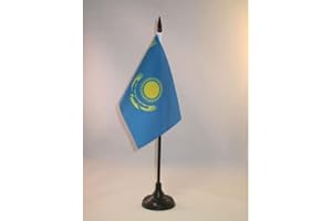 AZ FLAG Bandiera Da Tavolo Kazakistan 15X10Cm - Piccola Bandierina Kazaka 10 X 15 Cm