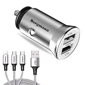 Bergmann CarGenius XF-3 Car Charger 4.8A with 3-in-1 USB Cable
