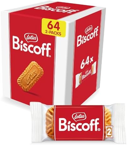 Lotus Biscoff | Biscotto Caramellato | Monoporzioni da 2 Biscotti Confezionate Singolarmente |Ingredienti di Origine Naturale | Vegano | 64 Sacchetti | 992g