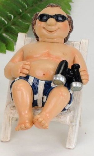 Witziger Urlauber auf einem Liegestuhl Dekofigur Strandfigur Urlauberpaar Geschenkidee Dekoidee