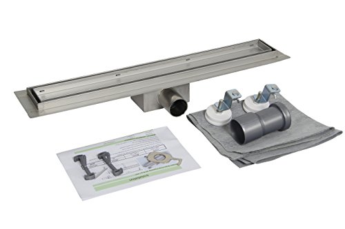 Yorbay Edelstahl Duschrinne Bodenablauf Ablaufrinne 50cm-120cm für Badezimmer (Befliesbar, 80cm) - 7