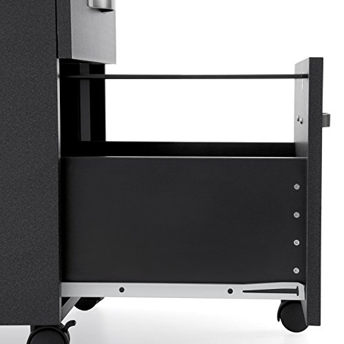 Songmics Abschließbar Rollcontainer Büroschrank mit 2 Schubladen 5 Kunststoffrollen unten schreibtisch Büromöbel schwarz 43,5 x 40 x 52,5 cm LCD25B - 8