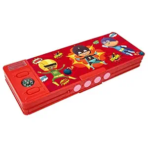 PARTEET Latest Dual Side Password Protected Multi Purpose Cartoon Printed Pencil Box for Kids(Blue)
