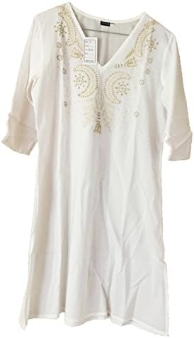 KISIKI 100% Cotton Kaftan - Kuzi White - S/M