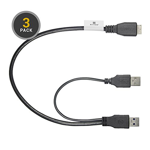 EXINOZ® USB 3.0 Y Kabel Micro für Samsung M3 Externe Festplatte 3 Pack
