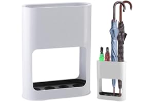 VIQIHEOE Portaombrelli, Supporto per Ombrelli con Vassoio Raccogligocce Rimovibile, 22 x 9 x 28 cm 4 slot Portaombrelli Autoportante, Portaombrelli Minimalista, per Alla Decorazione di Casa e Ufficio, Bianco