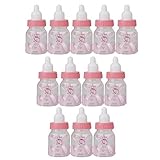 Tinksky Baby Candy Box Bottle Baby Shower Gift Box Party Favors Christening Gift Pack of 12(Pink)
