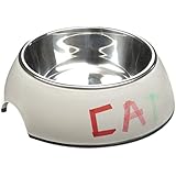 Beeztees 650580 Melamin Napf Rund Tape Cat, 14 x 4.5 cm, grau