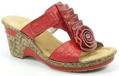 Rieker - Roberta - 60630-33 - Damen Pantolette - rot - Gr ...