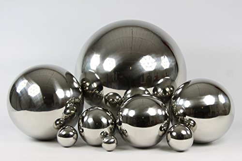 3x Edelstahlkugel Ball poliert 8cm Ø Schwimmkugel Dekoration Rosenkugel - 2