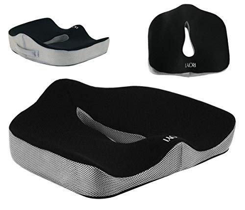 Cojín de espuma viscoelástica para asiento, forma moldeada, alivia el dolor lumbar, mejora la alineación de los discos vertebrales y contribuye a eliminar la ciática.