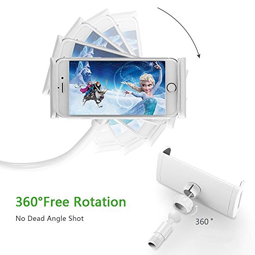 POTOK 360 Rotante Flessibile Lungo Braccio di Supporto per Telefono Cellulare Stare Pigro Letto Tavolo Tablet Auto Selfie Staffa di Montaggio per Iphone Ipod Touch di Samsung Nota HTC One Google Nexus 120CM, Compatibile con telefono e tablet tra 4.010.6 pollici