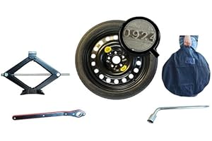 ‎D'ANGELO 1988 Ersatzrad 16 Zoll 145/90 R16 kompatibel mit Dacia DUSTER, RENAUL-T CAPTUR 2020>, NISSAN QASHQAI 2014> mit Wagenheber, Schlüssel, Tasche