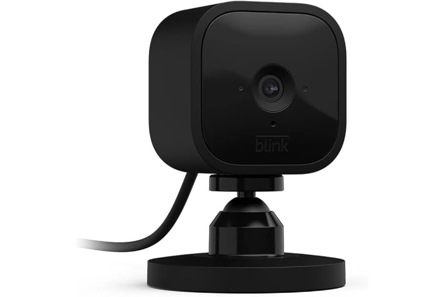 Blink Mini | Cámara de seguridad inteligente compacta, interior, cableada, vídeo HD 1080p, detección de movimiento, audio bid