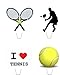 Produktbild 12 x Neuheit Ich liebe Tennis - männlich mischen essbaren aufstehen Wafer Papier kuchen deckel