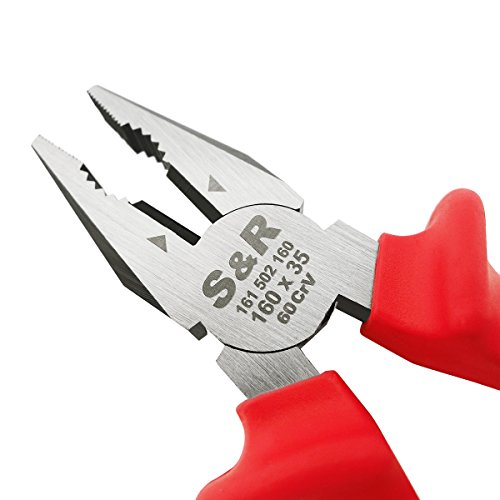 S&R VDE-Kombizange 160mm Universalzange , Backen 35 mm, VDE geprüft Serie 1000V - 5