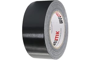 WELSTIK Black Duct Tape, Waterproof Duct Cloth Fabric,Colored Gaffer Tape for Repairs, DIY, Crafts, Indoor Outdoor Use,50mm X 41M, 7.5 Mil Thick,Black