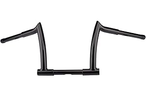 AIRCMT 1.25" 1-1/4 Tube 10" Rise Fat Chizeled Ape Handlebar Fits for Harley Dyna Road Glide King Sportster Touring Custom