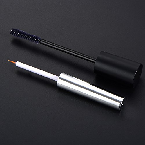 Mudder 2 Stück 7,5 ml Mascara Leerrohr Wimpertusche Rohr und 2 Stück 7 ml Leer Eyeliner Fläschchen Flasch mit Gummieinlagen - 4